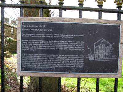Higham Methodist Chapel sign