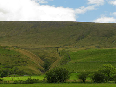Burst Clough on Pendle Hill from Worston